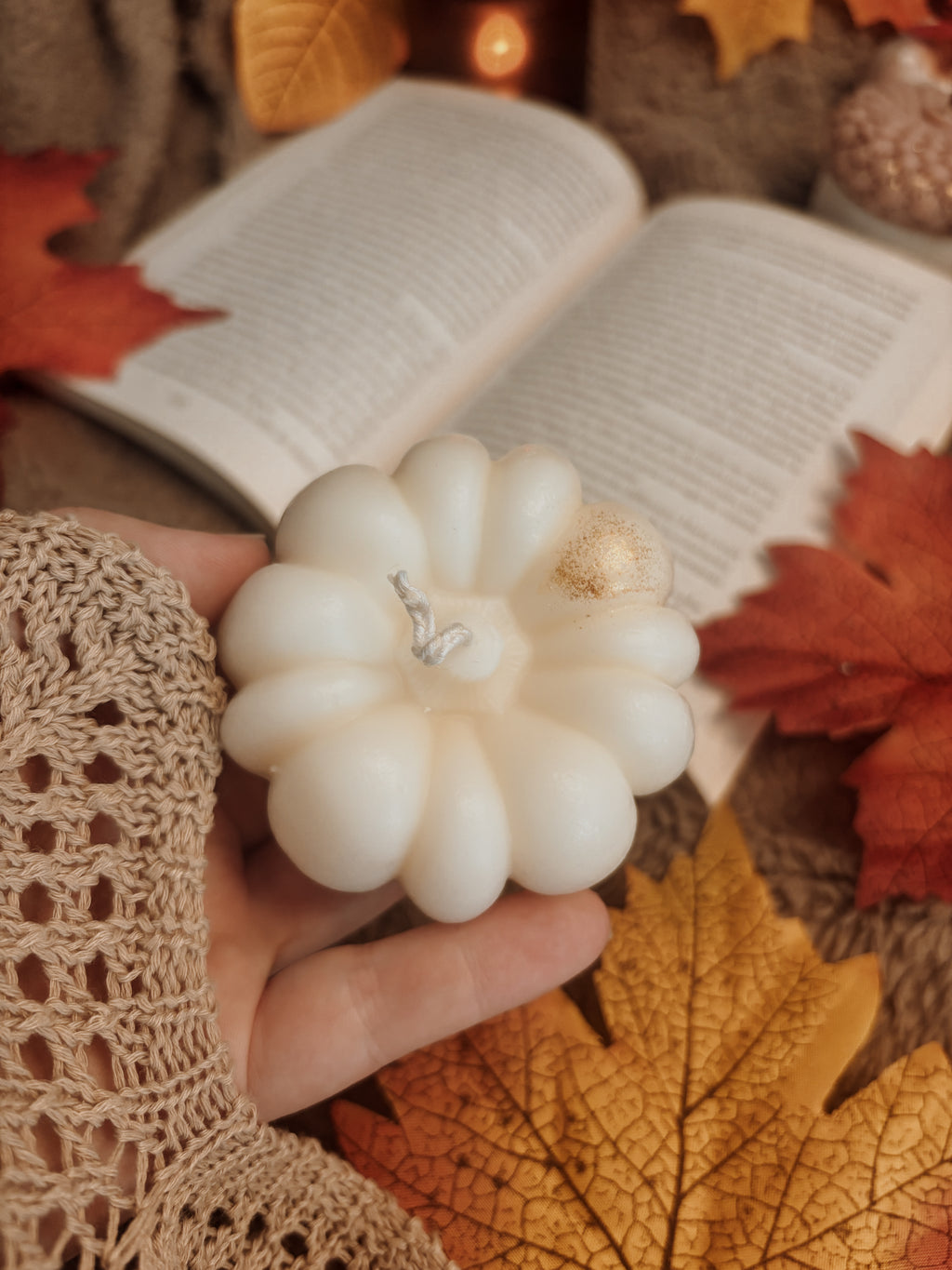 Bougie parfumée Citrouille blanche ambrée Blanche