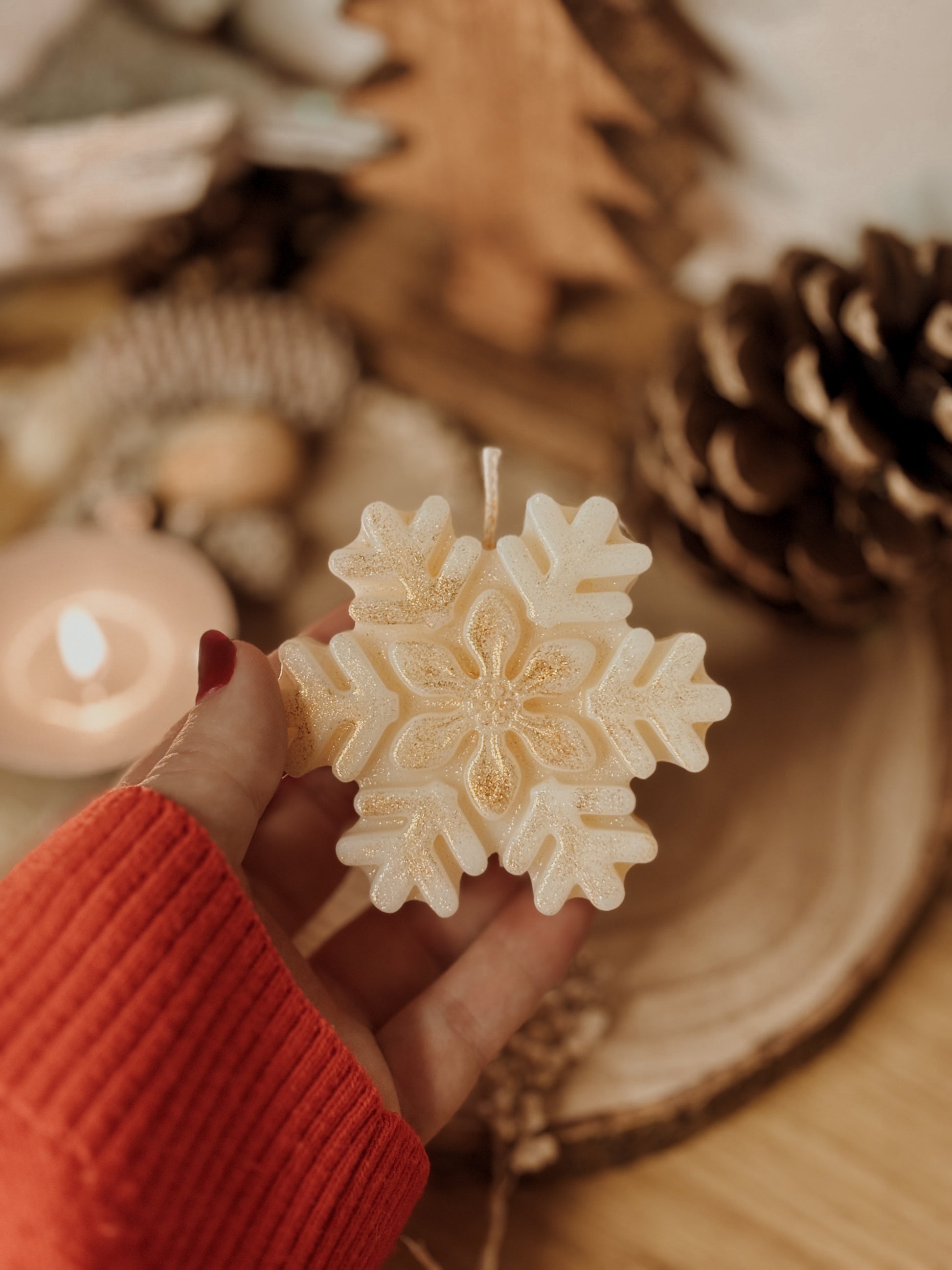 Bougie flocons de neige